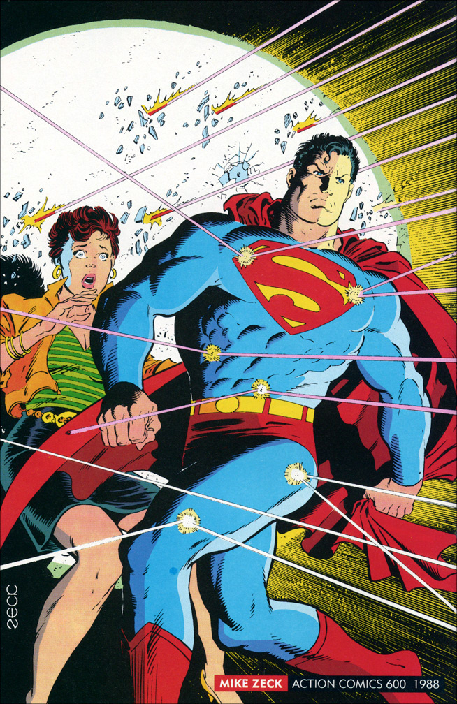 THE SUPERMAN GALLERY 1, 1993. Reprinted interior pinup page by Mike Zeck (pencils / inks)