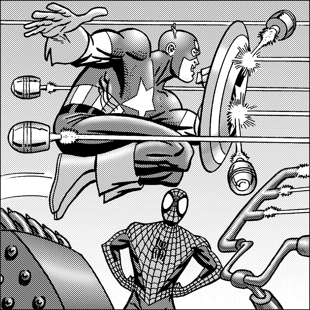 SPIDER-MAN: REVENGE OF THE SINISTER SIX, 2001. Chapter Illustration sample, Mike Zeck (pencil and ink)