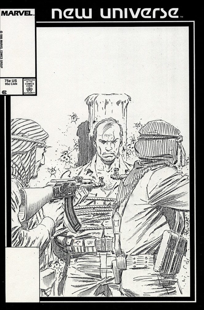 MARK HAZZARD: MERC, Vol. 1 No. 9, July, 1987 issue. Mike Zeck cover pencil art.