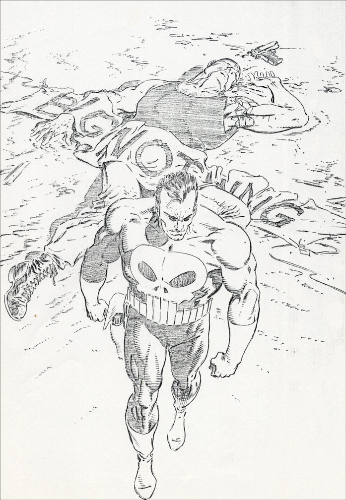 THE PUNISHER Graphic Novel (hardcover edition). Interior pencils sample.