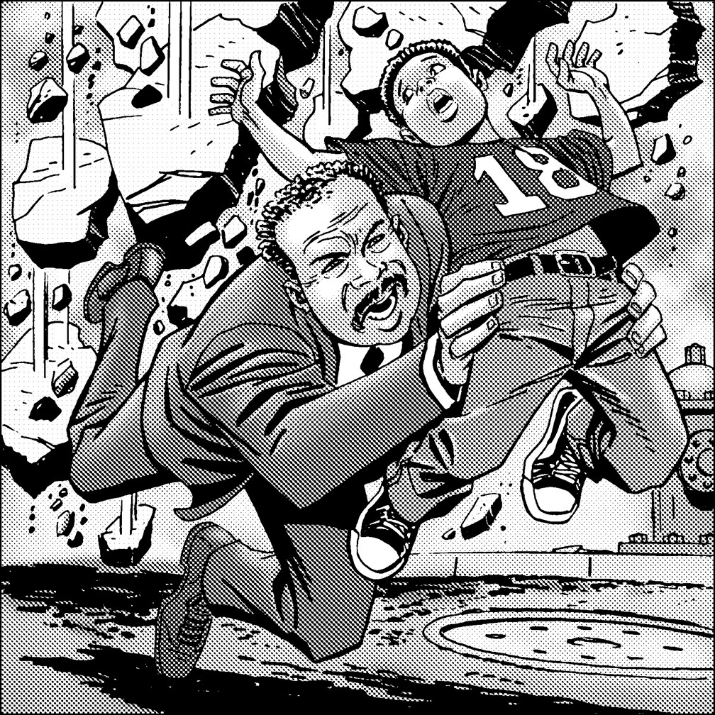 SPIDER-MAN: REVENGE OF THE SINISTER SIX, 2001. Chapter Illustration sample, Mike Zeck (pencil and ink)
