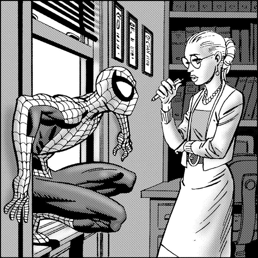 SPIDER-MAN: THE GATHERING OF THE SINISTER SIX, 1999. Chapter Illustration sample, Mike Zeck (pencil and ink)