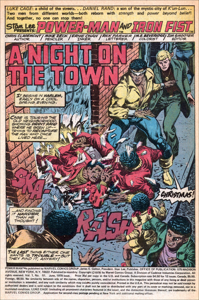 POWER MAN and IRON FIST, Vol. 1 No. 51, June, 1978 issue. INTERIOR: Mike Zeck (pencils), Ernie Chan (inks). Interior page shown.