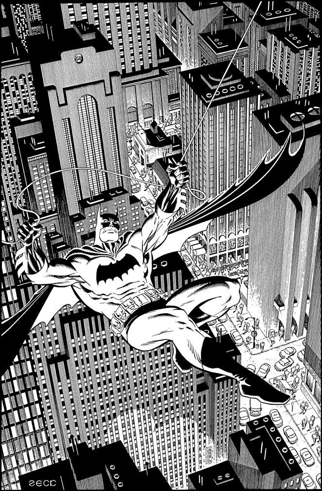 Cover Recreation: Batman issue 417. Dark Knight emblem and belt on Batman in this version.