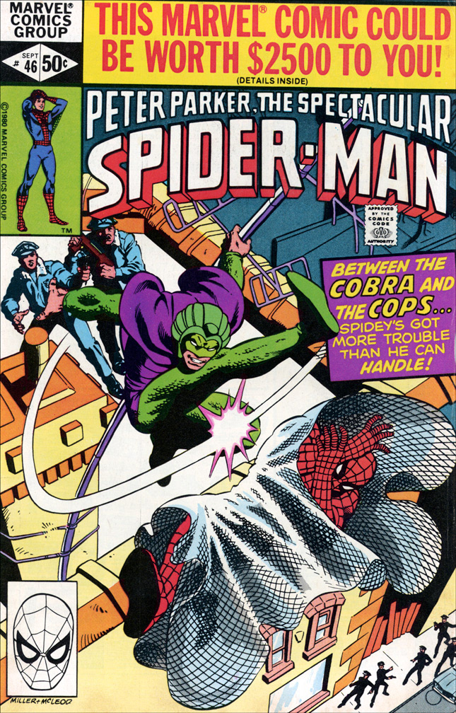 SPECTACULAR SPIDER-MAN, Vol 1 Number 46, September, 1980 issue. INTERIOR: Mike Zeck (pencils) Bruce Patterson (inks)
