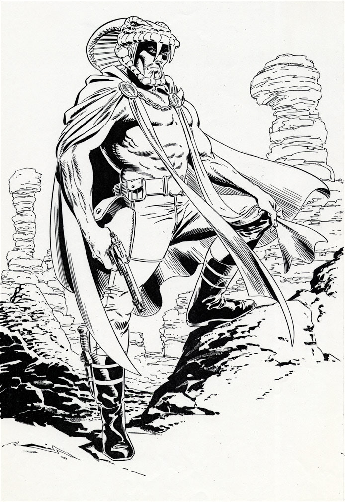 G. I. JOE: ANNUAL 3 - Serpentor pinup black and white art. Zeck (pencils) Janke (inks)