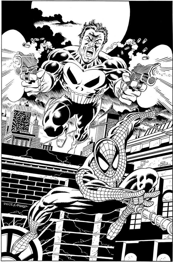 Splash Page Recreation: Punisher Limited Series 1 splash. As inked by Bob McLeod.