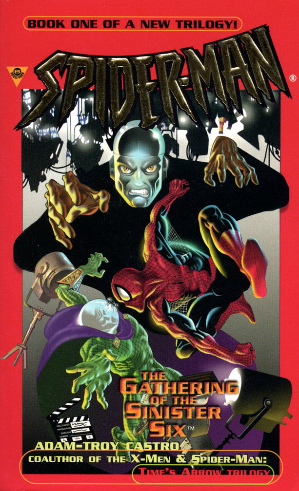 SPIDER-MAN: THE GATHERING OF THE SINISTER SIX, 1999, paperback novel, first in a trilogy. INTERIOR: Chapter Illustrations by Mike Zeck (pencil and ink)