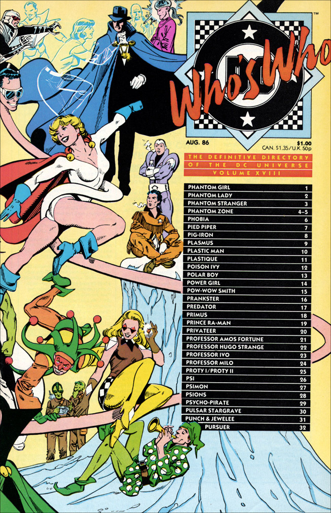 WHO'S WHO: THE DEFINITIVE DIRECTORY OF THE DC UNIVERSE, Number 18, August, 1986. INTERIOR: 'Professor Milo' art by Mike Zeck (pencils) John Beatty (inks)