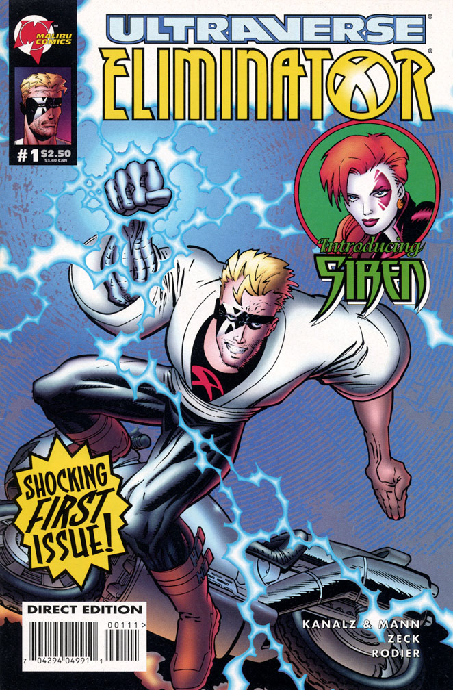 ELIMINATOR 1, May, 1995. COVER: Mike Zeck (pencils) / Bob Smith (inks) INTERIOR: Mike Zeck (pencils) / Denis Rodier (inks)