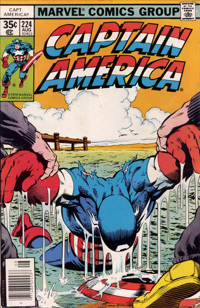 CAPTAIN AMERICA: Issue 224 August 1978 - COVER: Mike Zeck (pencils) Bob McLeod (inks) INTERIOR: Mike Zeck (pencils) Esposito,Tartaglione (inks) _ Early Cap fill-in issue..