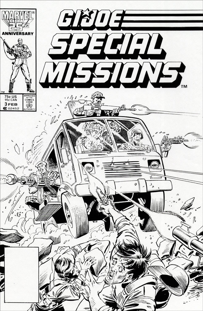 G. I. JOE SPECIAL MISSIONS: issue 3 - Black and white cover art by Zeck (p) Rubinstein (i)