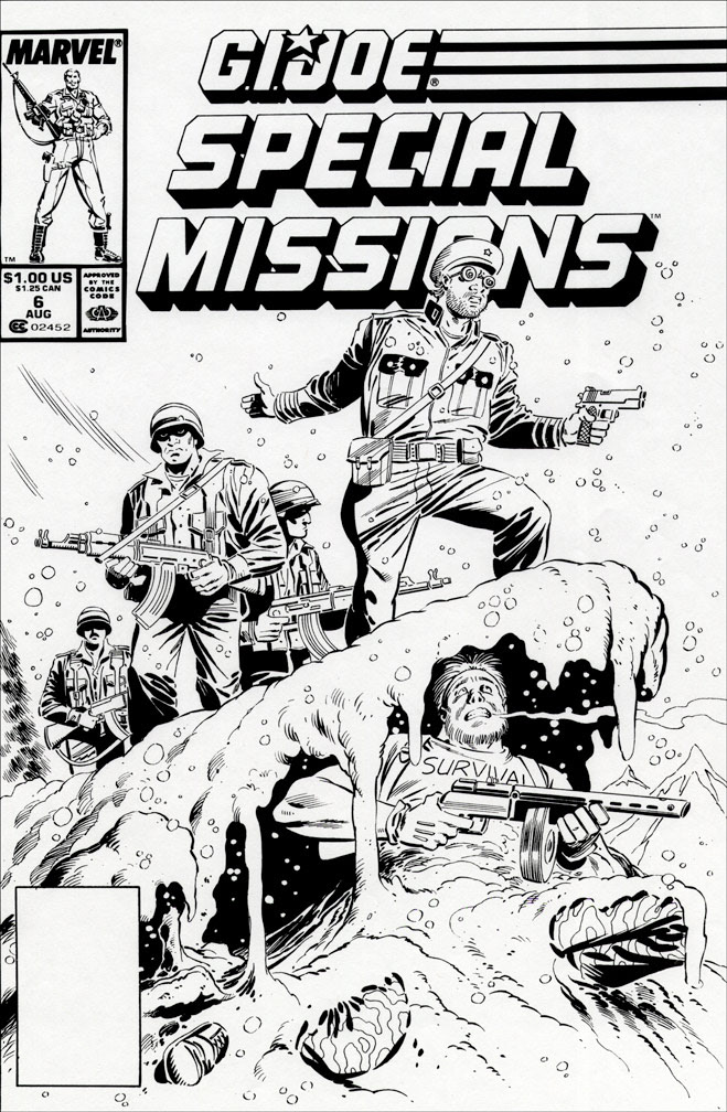 G. I. JOE SPECIAL MISSIONS: issue 6 - Black and white cover art by Zeck (p) Beatty (i)