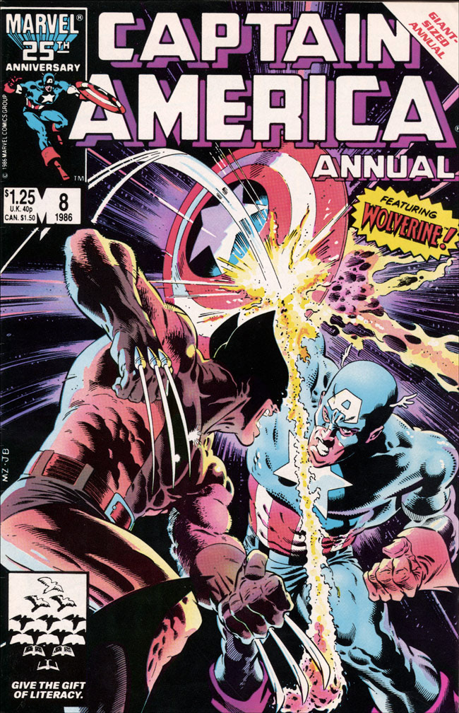 CAPTAIN AMERICA: ANNUAL 8 Summer 1986 - COVER: Mike Zeck (pencils) John Beatty (inks) INTERIOR: Mike Zeck (pencils) John Beatty (inks)