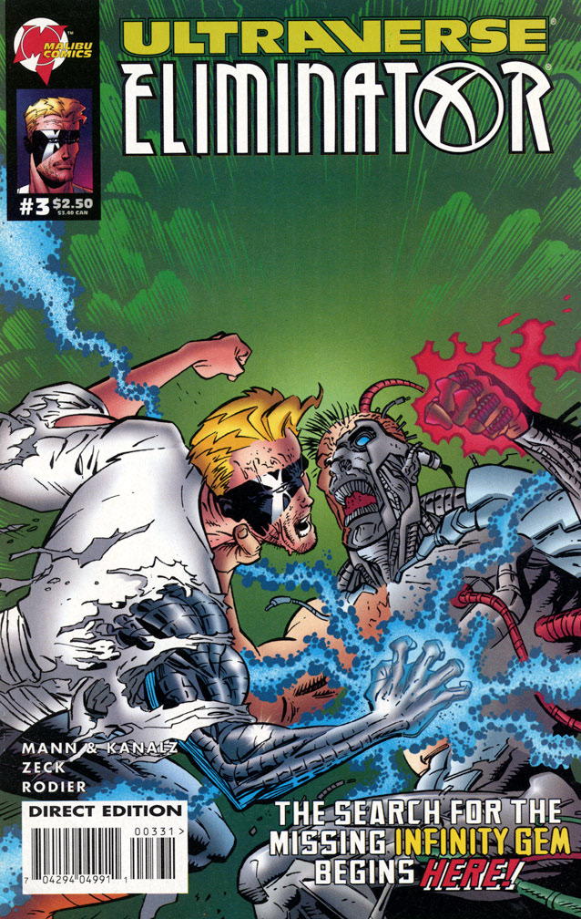 ELIMINATOR 3, July, 1995. COVER: Mike Zeck (pencils) / Bob Smith (inks) INTERIOR: Mike Zeck (pencils) / Denis Rodier (inks)
