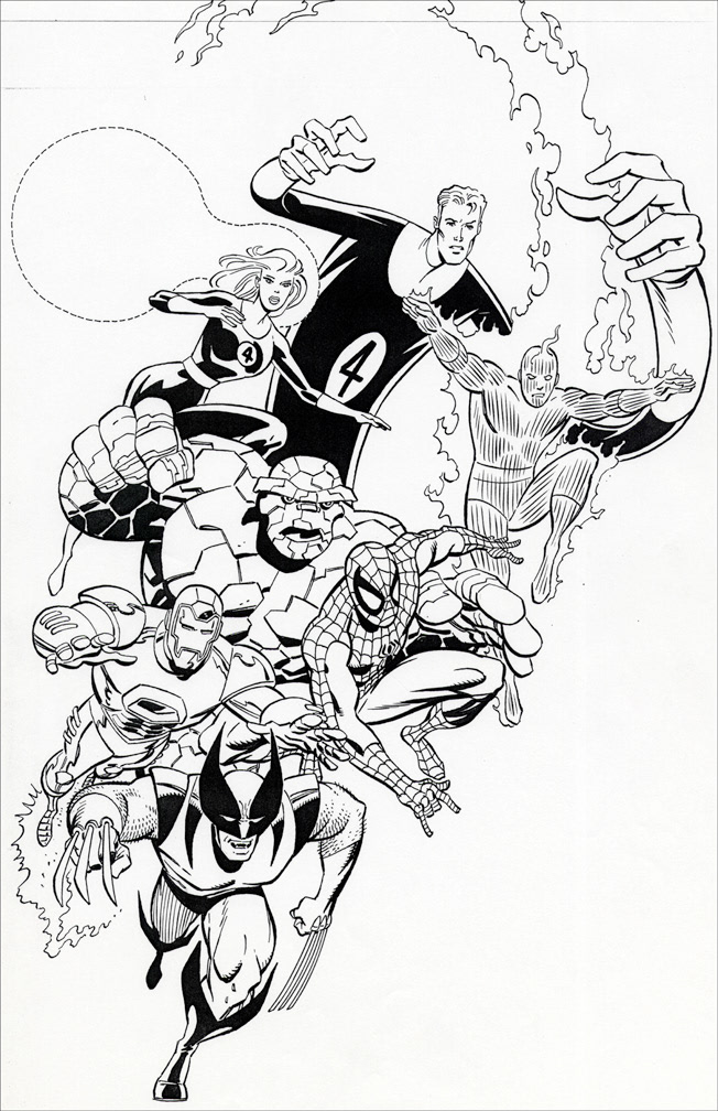 MARVEL STATIONERY: Created for envelopes, stationery, and various sizes of paper pads. Mike Zeck (pencils / inks)
