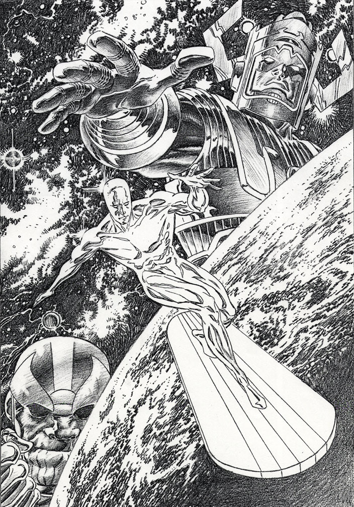 THE ULTIMATE SILVER SURFER, 1995. Cover pencil art by Mike Zeck 