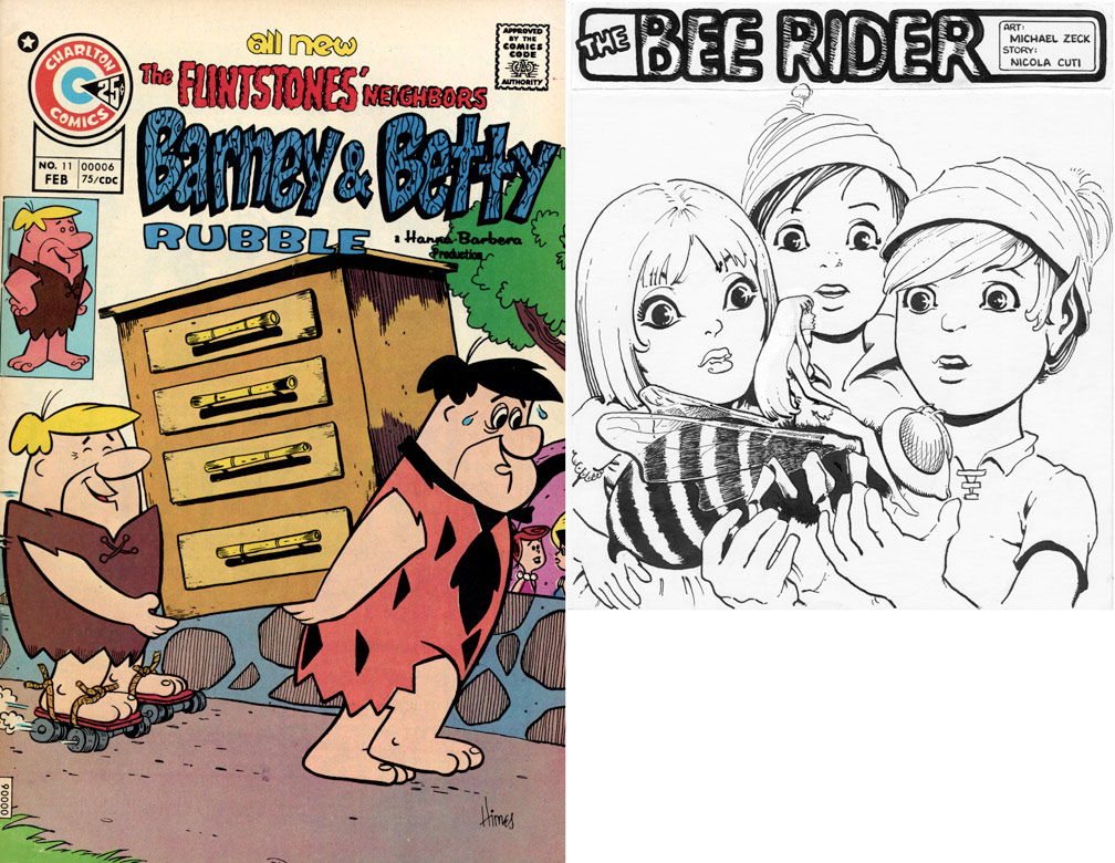 BARNEY AND BETTY RUBBLE, Vol 3 No 11, February, 1975. INTERIOR: Spot illustrations for a two page text story. Art example shown next to cover. Spot illo, Mike Zeck (pencils / inks)