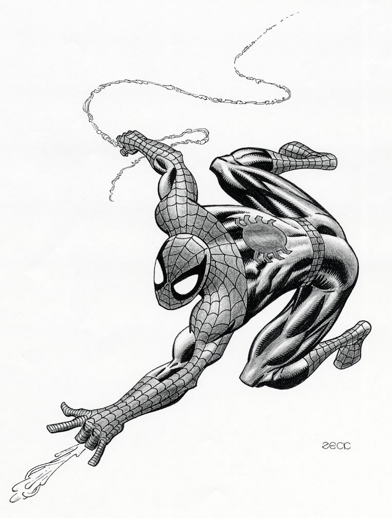 Spider-Man 2 of 3 pencil-shaded version