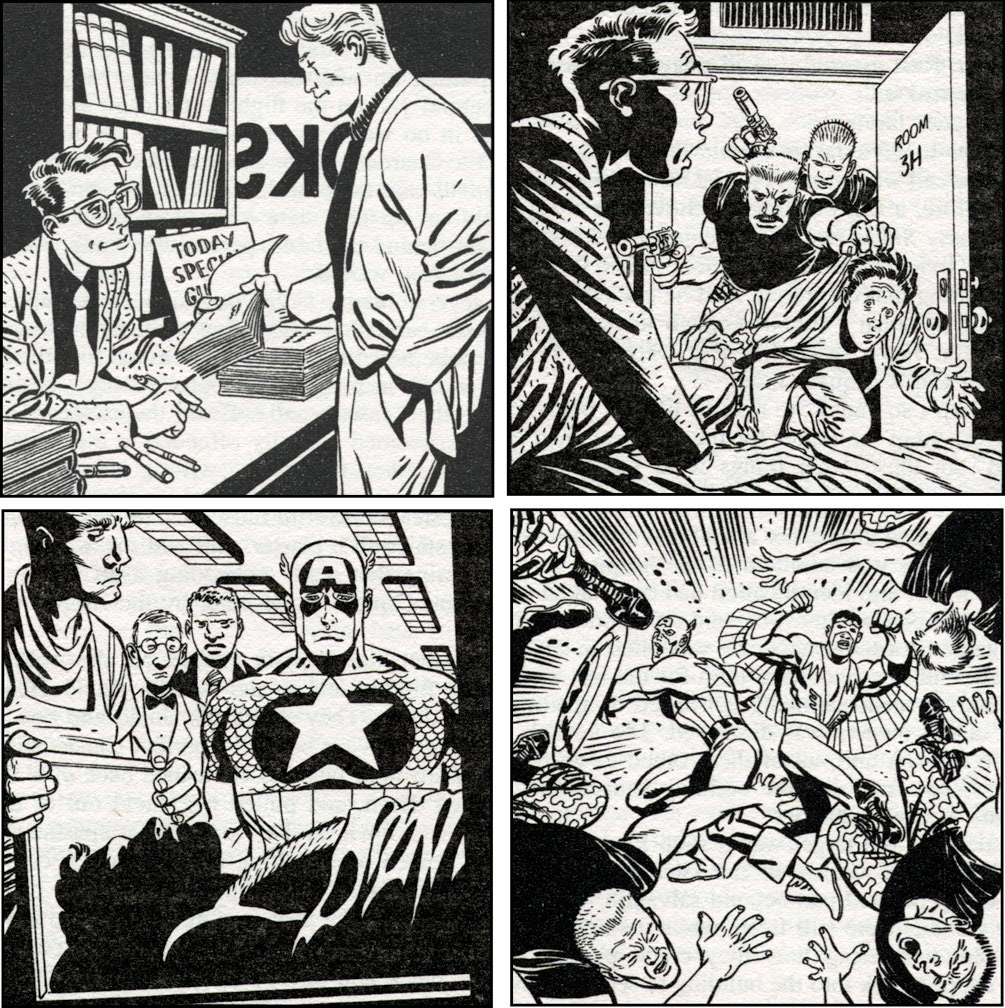 CAPTAIN AMERICA: LIBERTY'S TORCH, 1998. Chapter  illustration samples by Mike Zeck (pencils) and Bob McLeod (inks)