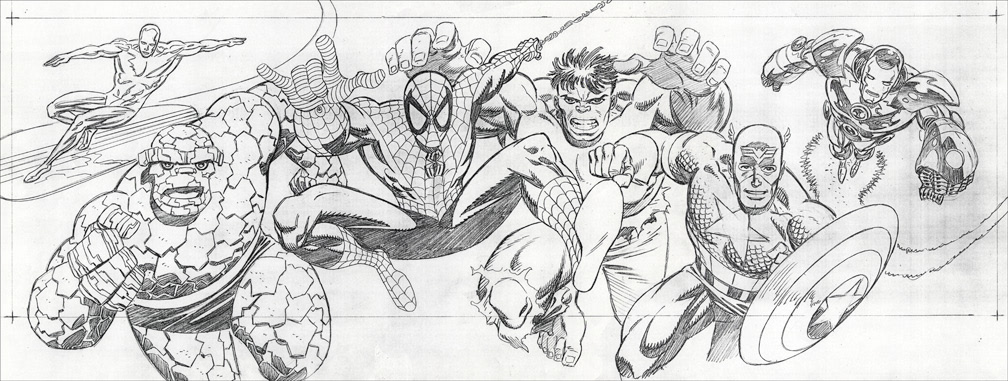 TOYS 'R' US KIOSK: Early 90s art created for an entry archway leading to a section in Toys R Us stores devoted to Marvel merchandise. Not completely sure if the plan was finalized since I didn't see one in person.