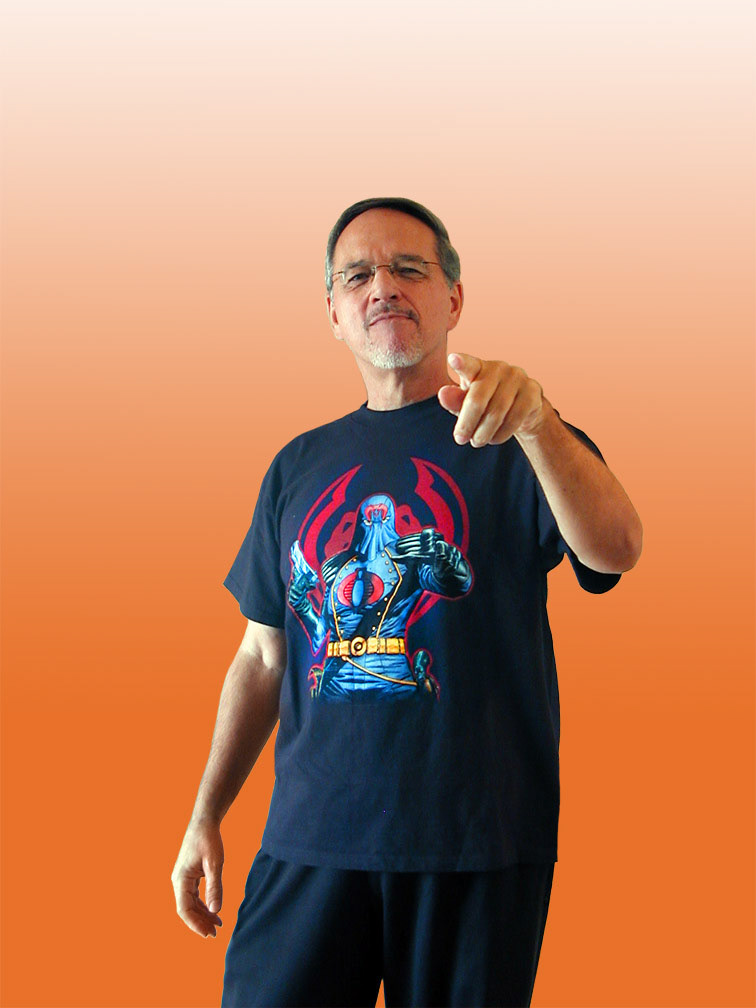 G.I.JOE T-SHIRT, 2002. The Cobra Commander portion of my cover to G.I.Joe 6 was also distributed as a t-shirt design.