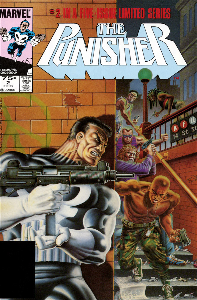 THE PUNISHER, Vol. 1 Number 2 February 1986 issue. INTERIOR: Mike Zeck (pencils), John Beatty (inks) COVER by Mike Zeck and Phil Zimelman