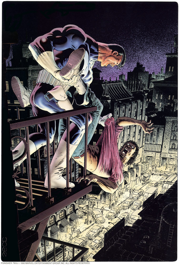 MARVEL PUNISHER PORTFOLIO. Plate Four: Art by Mike Zeck, and color by Mike Zeck and Phil Zimelman.