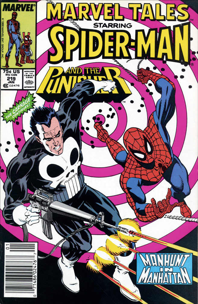 MARVEL TALES, Vol 1 Number 219, January, 1989 issue. COVER by Mike Zeck (pencils / inks)
