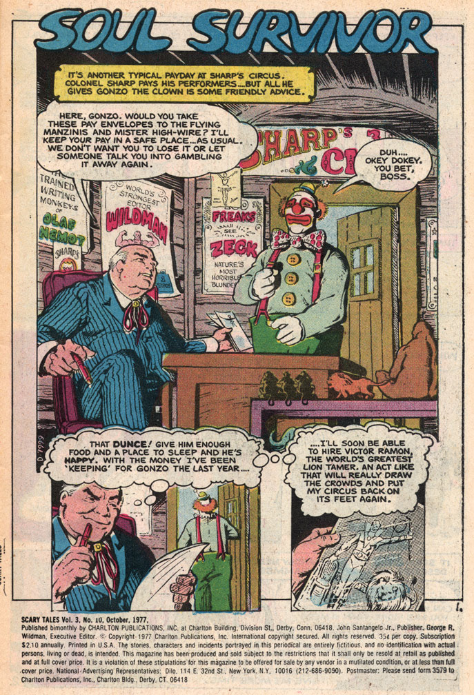 SCARY TALES, Vol 3 No 10, October, 1977. Interior sample, Mike Zeck (pencils / inks/ lettering) 
