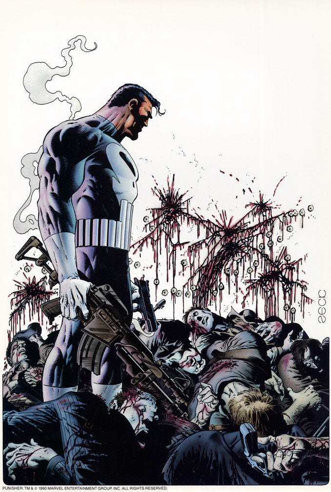 MARVEL PUNISHER PORTFOLIO. Plate Six: Art by Mike Zeck, and color by Mike Zeck and Phil Zimelman.