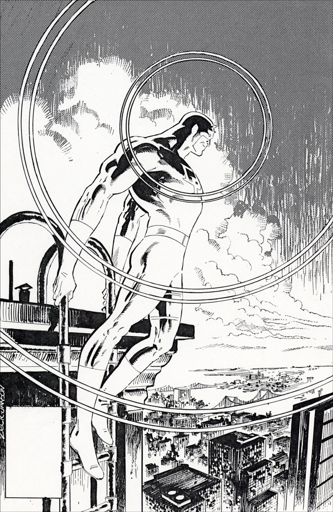 DAREDEVIL: Issue 241 Black and white cover art by Zeck (p) Janson (i)