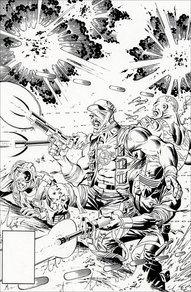 G. I. JOE: issue 41 - Black and white cover art by Zeck (p) Beatty (i)