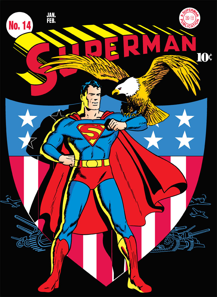 DC75 vector cover recreation: SUPERMAN 14, January, 1942 issue.