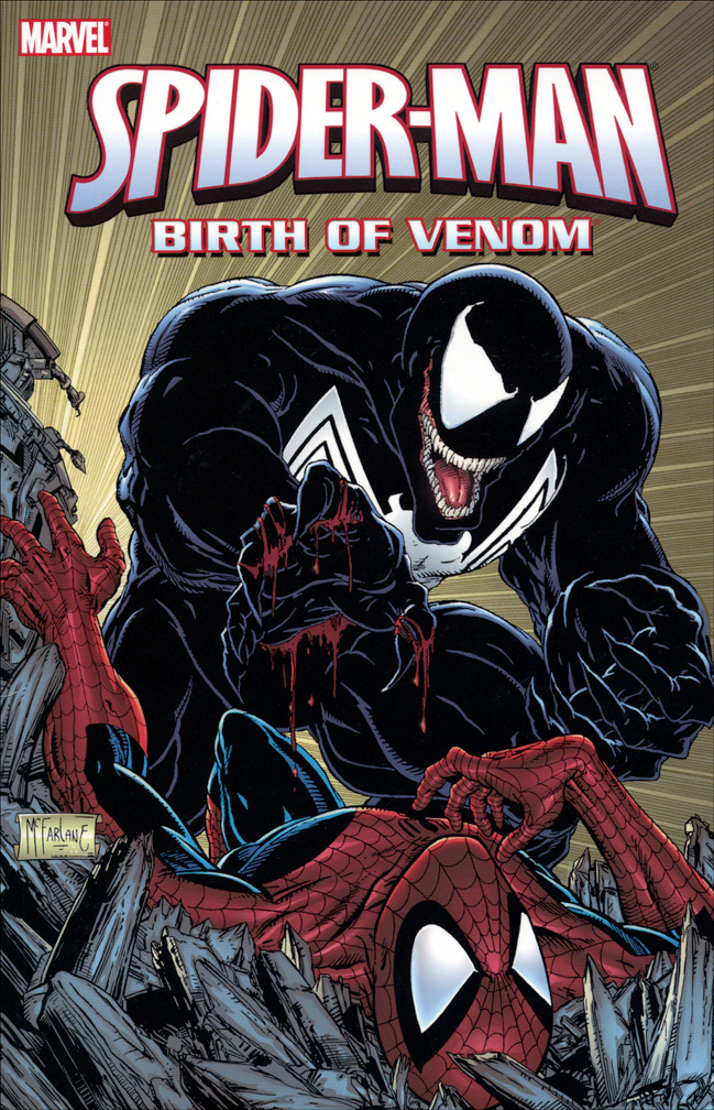 SPIDER-MAN: BIRTH OF VENOM, 2007. A few of the pertinent pages from Secret Wars 8 (Mike Zeck / John Beatty) where Spidey acquires the black costume are included in this trade paperback.