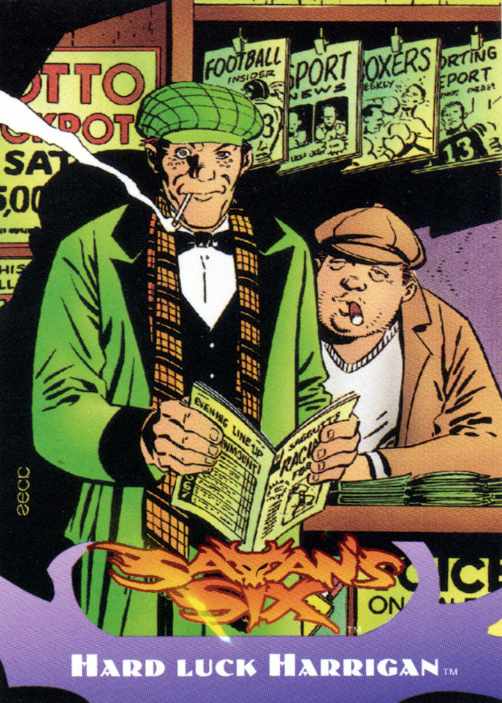 The HARD LUCK HARRIGAN card included with SATAN'S SIX 2, May, 1993. Mike Zeck (pencils / Inks)