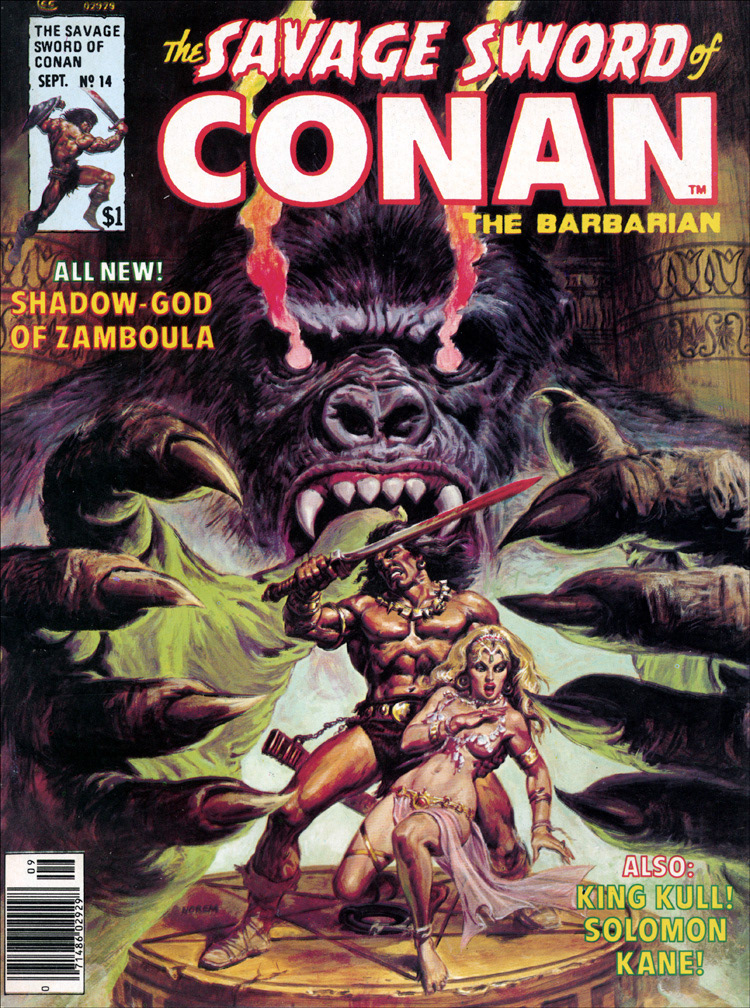 SAVAGE SWORD OF CONAN, Vol 1 Number 14, September, 1976 issue. 11-page Solomon Kane story  for this issue.