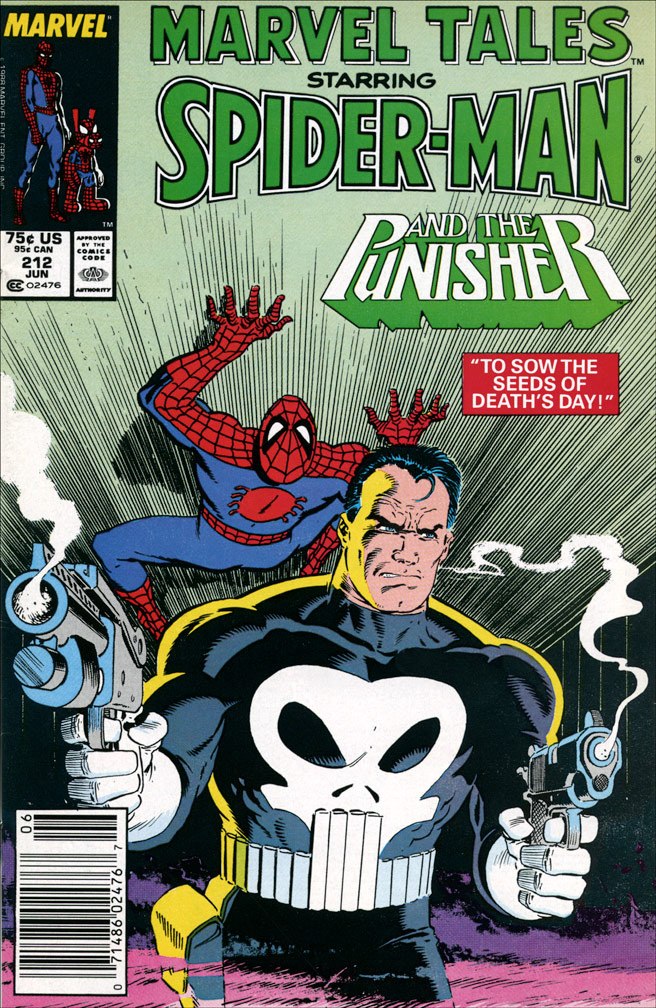 MARVEL TALES, Vol 1 Number 212, June, 1988 issue. COVER by Mike Zeck (pencils / inks)