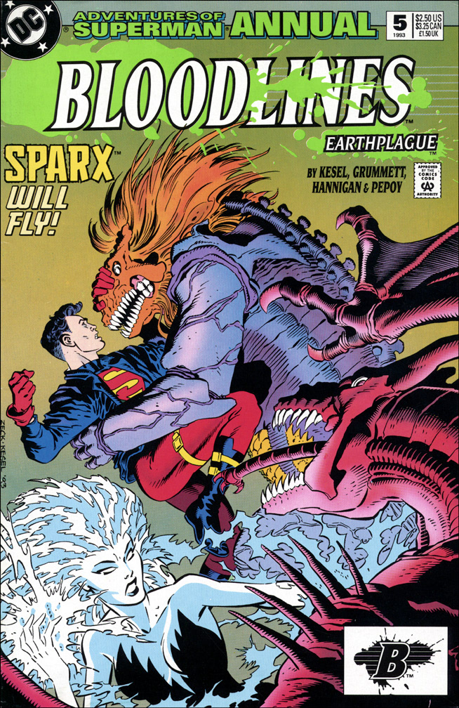 ADVENTURES OF SUPERMAN ANNUAL 5, 1993. COVER: Mike Zeck (pencils) Karl Kesel (inks)