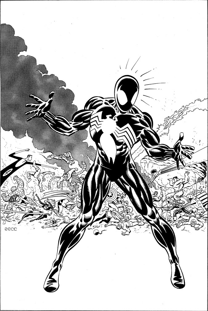 Cover Recreation: Secret Wars issue 8. More modern rendering on Spider-Man for this version.