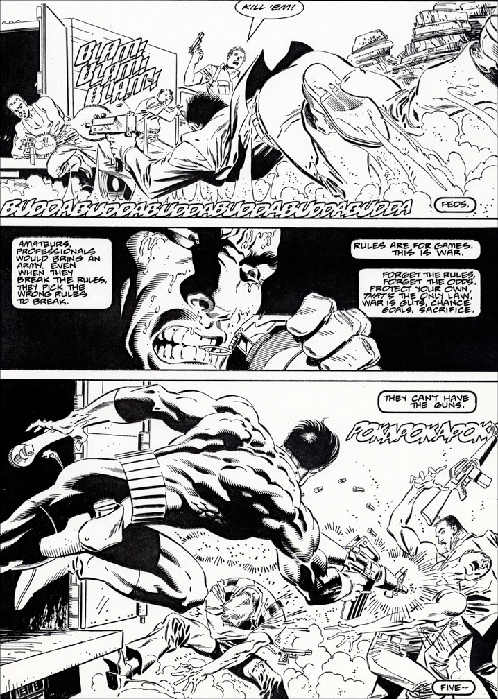 THE PUNISHER Graphic Novel (hardcover edition). Interior inks sample.