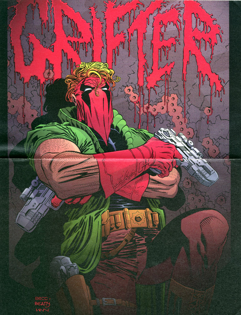 WILDSTORM 1, August 1995. Grifter double-page pinup. Mike Zeck (pencils) and John Beatty (inks)