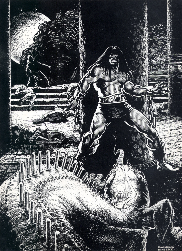 SAVAGE SWORD OF CONAN, Vol 1 Number 2, inside cover llustration by Mike Zeck (pencils / inks)