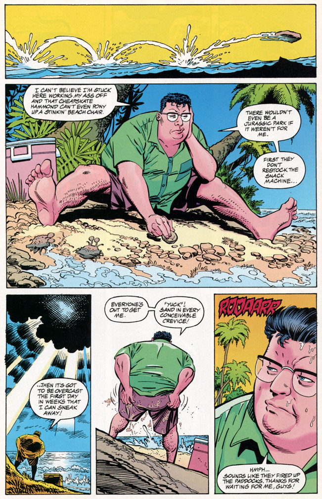 RETURN TO JURASSIC PARK 9, February, 1996. interior page by Mike Zeck (penciler) and Mike DeCarlo (inker)