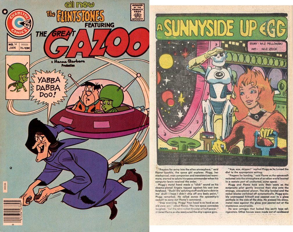 THE GREAT GAZOO, Vol 4 No 14, January, 1976. INTERIOR: Spot illustrations for a two page text story. Sample shown next to cover. Spot illo, Mike Zeck (pencils / inks)