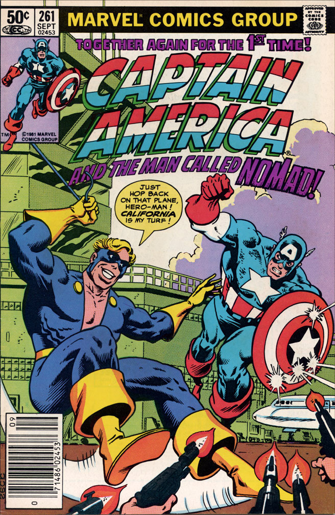 CAPTAIN AMERICA: Issue 261 September 1981 - COVER: Mike Zeck (pencils, inks) INTERIOR: Mike Zeck (pencils) Quickdraw Studios (inks)