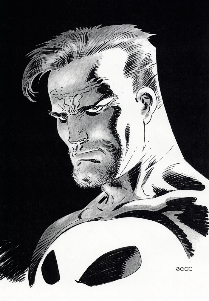 Punisher portrait sketch.