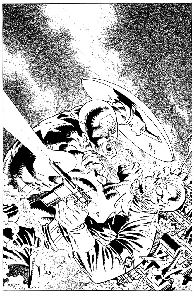 Cover Recreation: Captain America issue 287. The Red Skull replaces Deathlok.