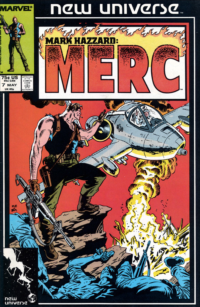 MARK HAZZARD: MERC, Vol. 1 No. 7, May, 1987 issue. COVER: Mike Zeck (pencils), Bob McLeod (inks)