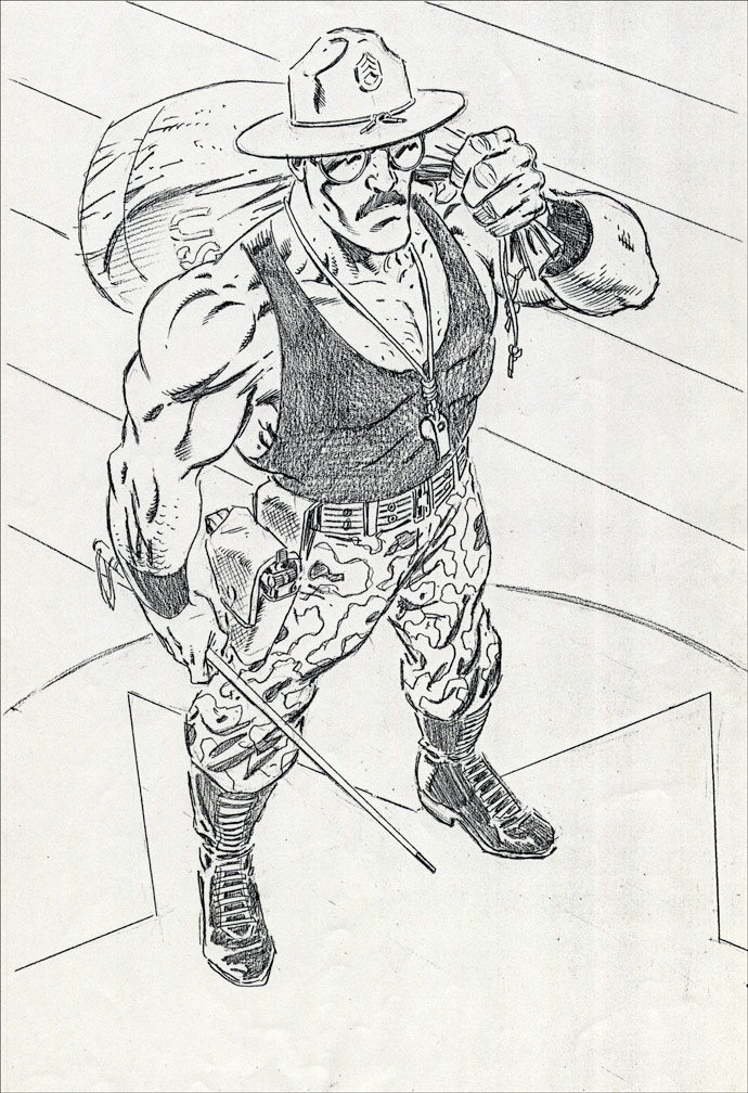 G. I. JOE: ANNUAL 3 - Zeck pencils for the unused Sgt. Slaughter pinup.